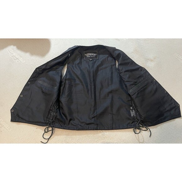 UNIK Leather Apparel Men’s Black Sleeveless Biker Motorcycle Vest Size 38 - Picture 5 of 9